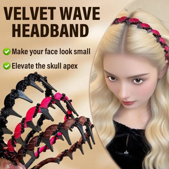 3 Pack Vintage Pearl Hairbands with Teeth Elegant Beaded Headbands for Women Gir main image 5